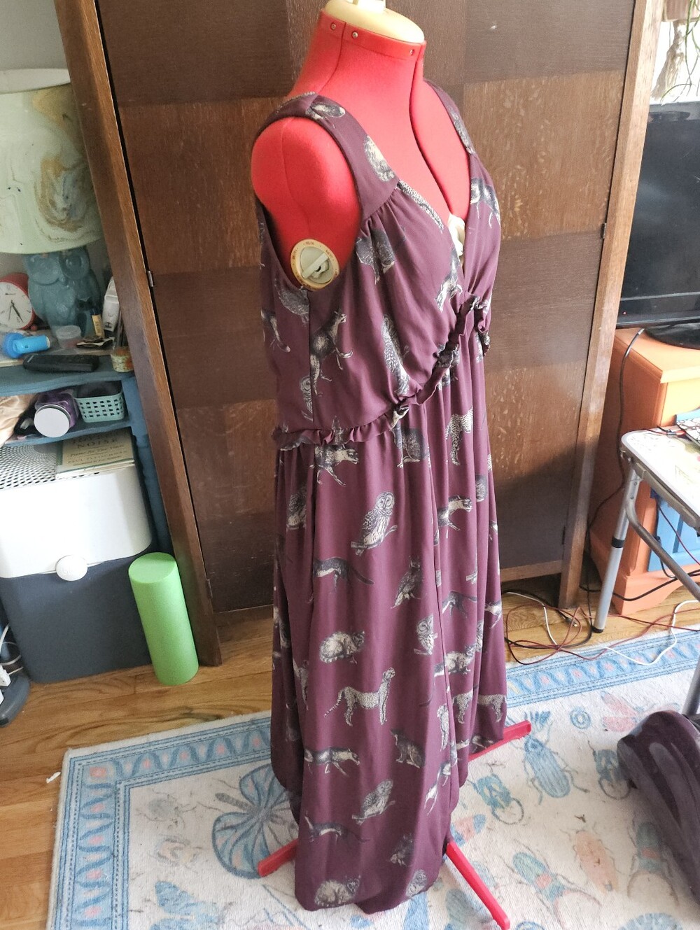 eshakti Whimsical Animal Patterned Maxi Dress